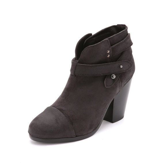 Rag Bone Suede Leather Gray Ankle Harrow Booties